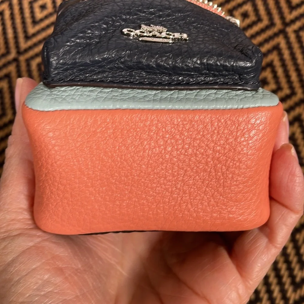Coach backpack key chain F73064 bag charm Seafoam Multi-color Green orange navy